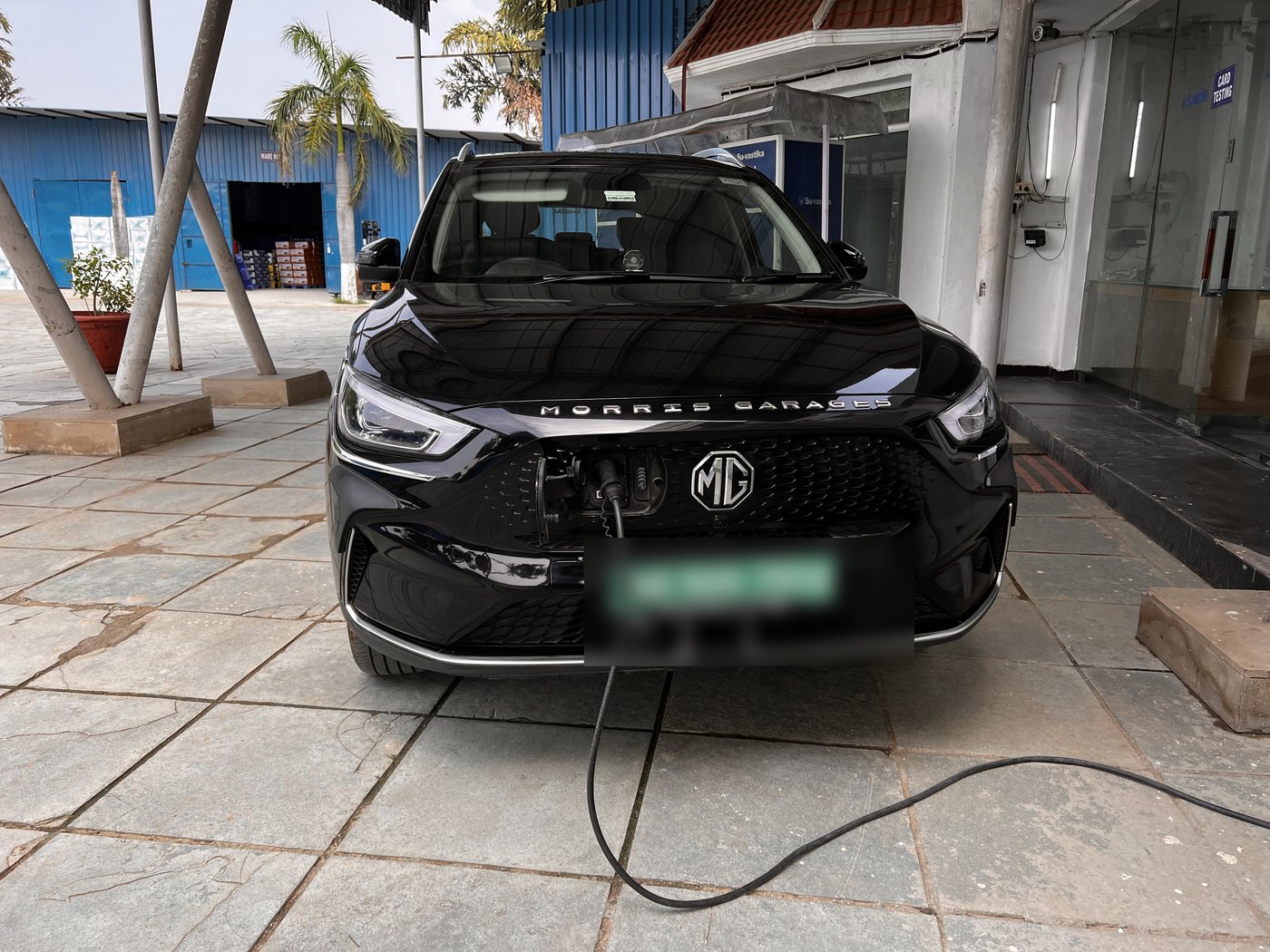 The author's MG ZS EV charging in India