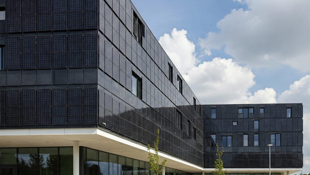 image of solar panel building for the office complex